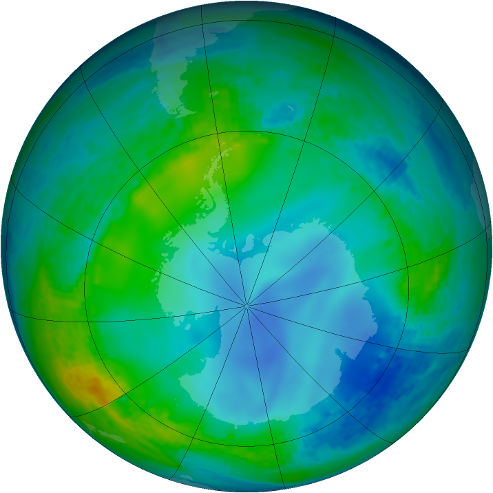 Antarctic ozone map for 30 May 2003